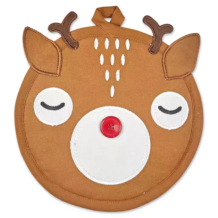 Reindeer Plaid 3-pc. Dishtowel & Potholder Set