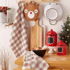 Reindeer Plaid 3-pc. Dishtowel & Potholder Set