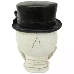 Resting Skull in a Top Hat Halloween Decoration
