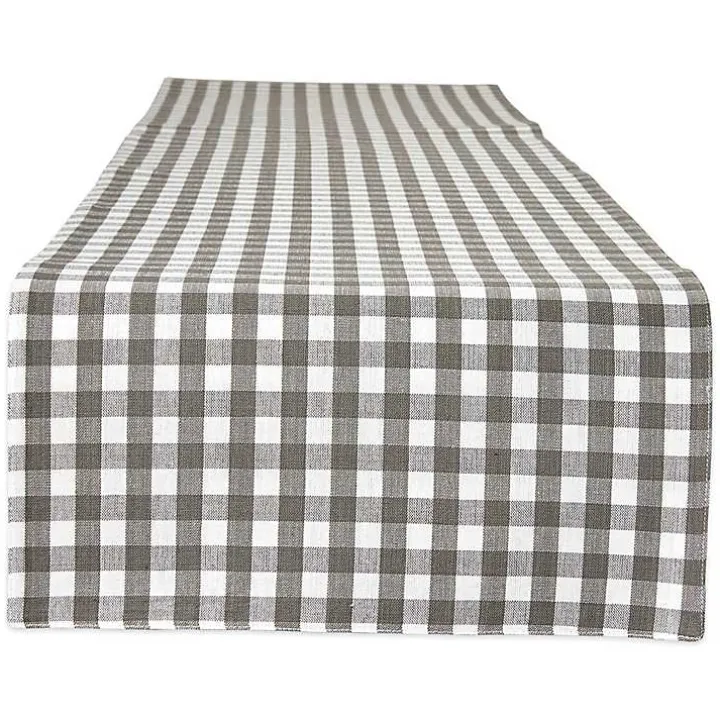 Reversible Gray and White Table Runner, 14x108