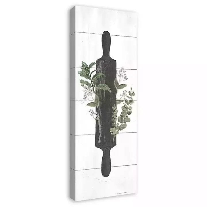 Rolling Pin with Botanicals Canvas Art Print