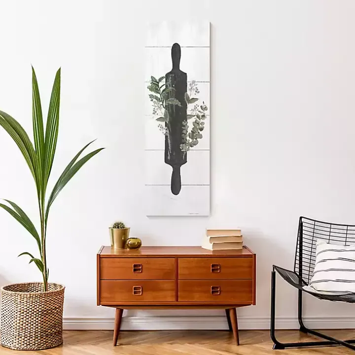 Rolling Pin with Botanicals Canvas Art Print