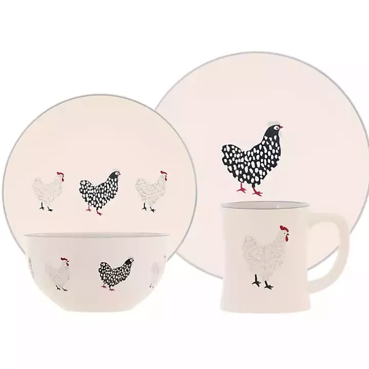 Rooster Stoneware 16-pc. Dinnerware Set