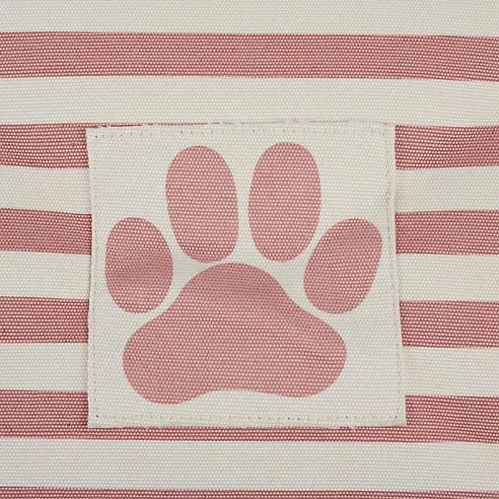 Rose Striped Paw Large Rectangular Pet Bin