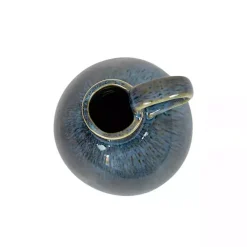 Round Blue Oversized Handle Jug Vase