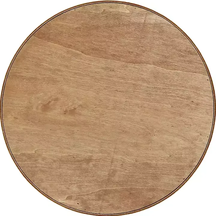 Round Brown Wood Coffee Bar Tray