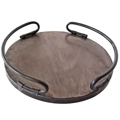 Round Curved Metal Handles Tray