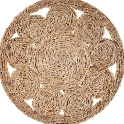 Round Decorative Braided Jute Placemats, Set of 2