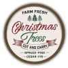 Round Farm Fresh Christmas Tree Wall Plaque