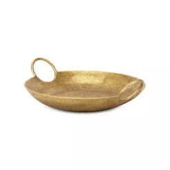 Round Gold Cast Iron Dish with Handles