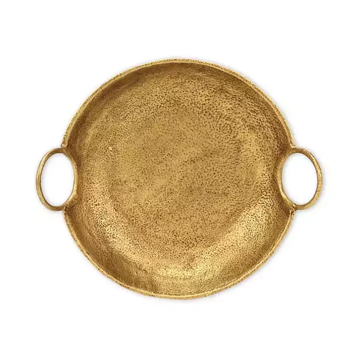Round Gold Cast Iron Dish with Handles