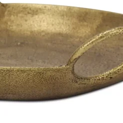 Round Gold Cast Iron Dish with Handles