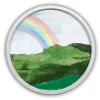 Round Irish Rainbow White Framed Art Print