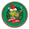 Round Naughty and Nice Grinch Wall Plaque