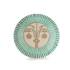 Round Teal Sunshine Face Pillow