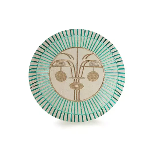 Round Teal Sunshine Face Pillow