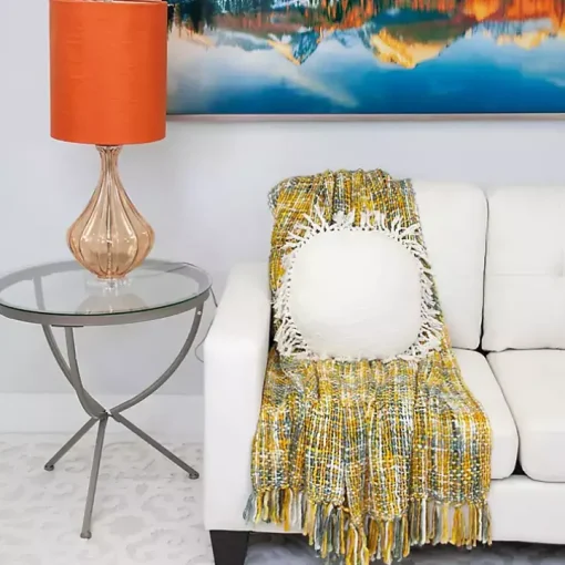 Round White Tassel Pillow