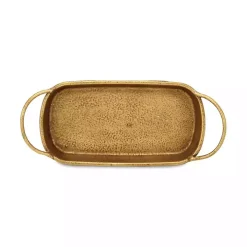 Rounded Rectangle Gold Cast Iron Dish