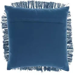 Royal Blue Diamond Fringe Throw Pillow