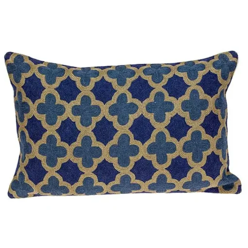 Royal Blue Quatrefoil Lumbar Throw Pillow