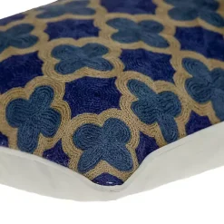 Royal Blue Quatrefoil Lumbar Throw Pillow