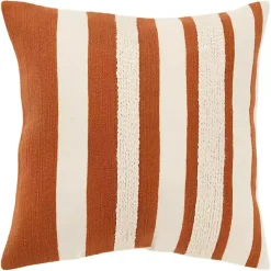 Rust and Ivory Ozzy Striped Pillow