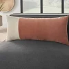 Rust Velvet Colorblock Lumbar Pillow
