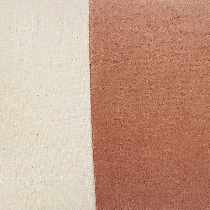 Rust Velvet Colorblock Lumbar Pillow