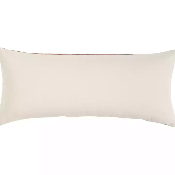Rust Velvet Colorblock Lumbar Pillow