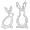 Rustic Bunny Outline Statues, Set of 2