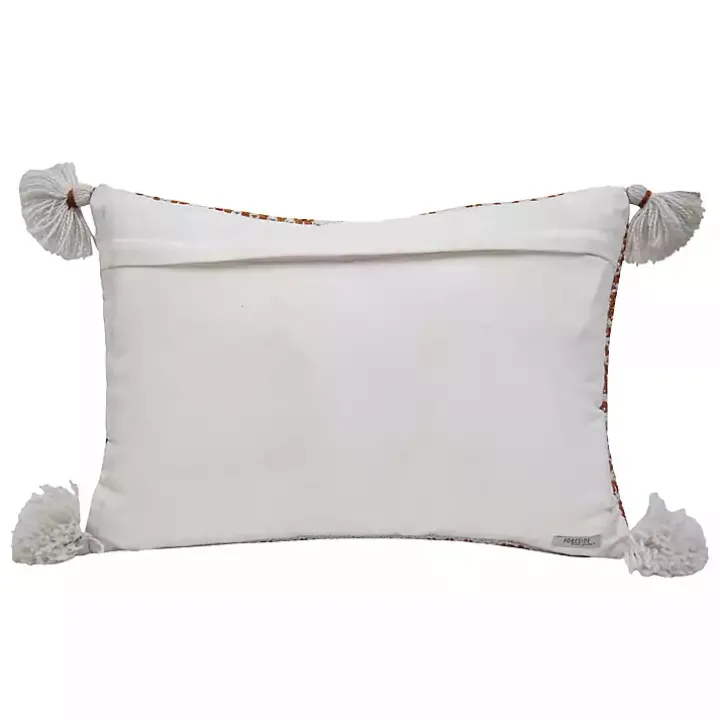 Rustic Cross Stitch Outdoor Lumbar Pillow
