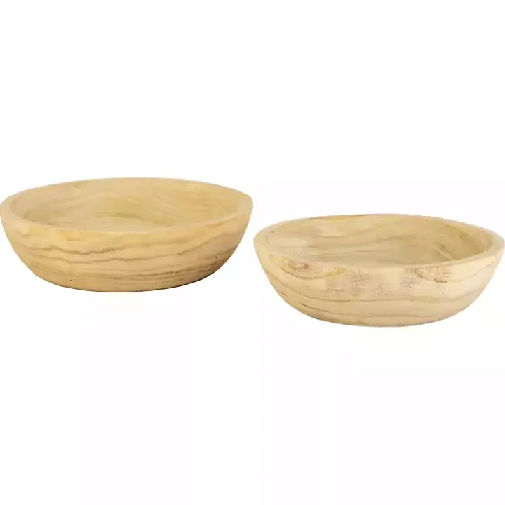 Rustic Forest Ivory Hand Carved 2-pc. Bowl Set