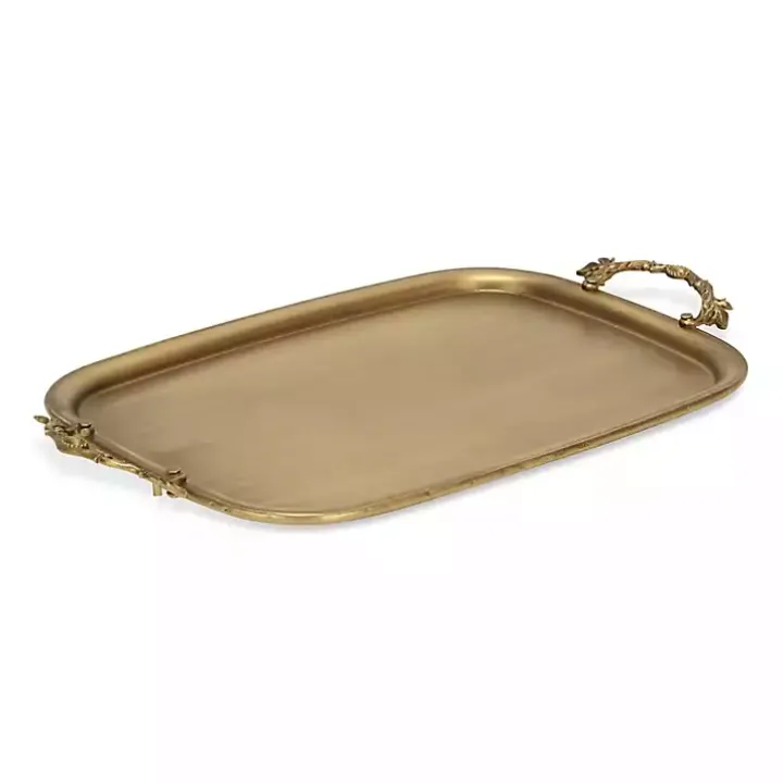 Rustic Gold Metal Decorative Tray