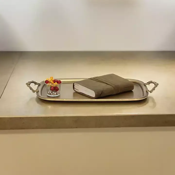 Rustic Gold Metal Decorative Tray