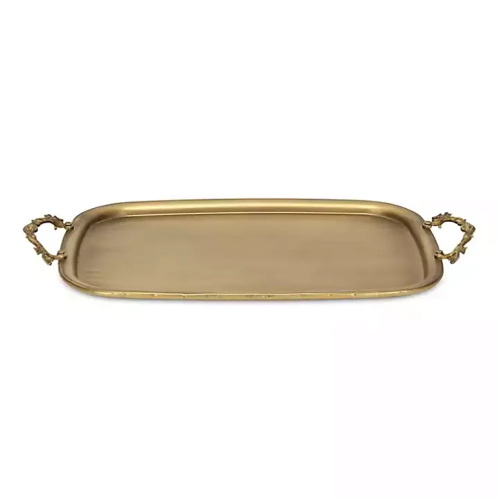 Rustic Gold Metal Decorative Tray