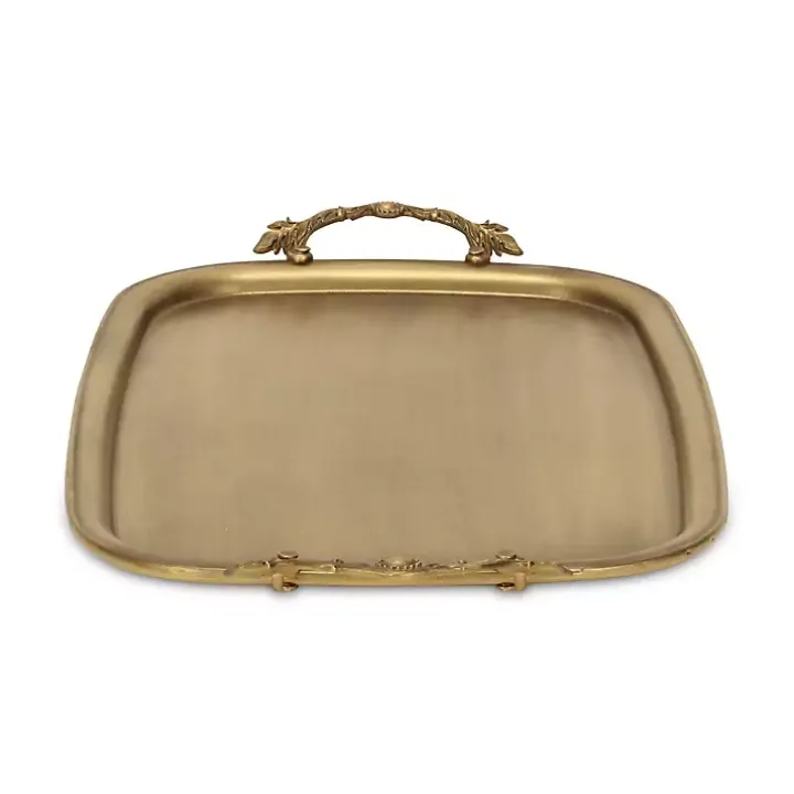 Rustic Gold Metal Decorative Tray