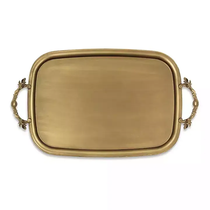 Rustic Gold Metal Decorative Tray