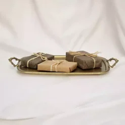 Rustic Gold Metal Decorative Tray