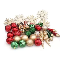 Rustic Multicolor 40-pc. Christmas Ornament Set