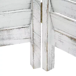 Rustic White Shutter Trifold Room Divider