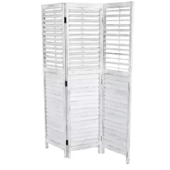 Rustic White Shutter Trifold Room Divider