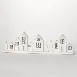 Rustic Wooden Tabletop Christmas Village