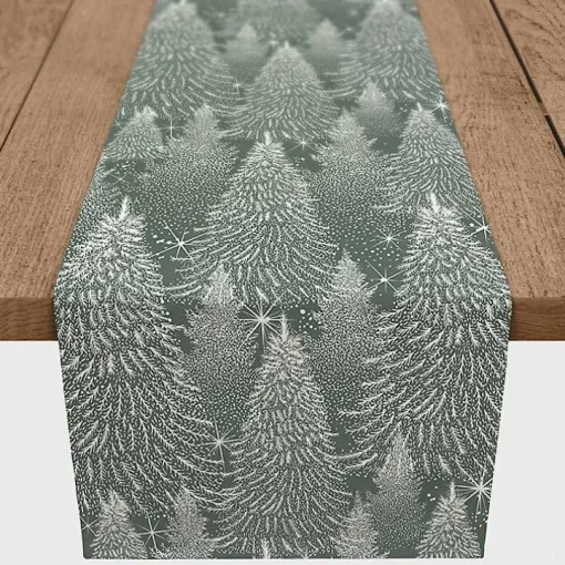 Sage Forest Winter Twill Table Runner, 90 in.