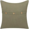 Sage Green Buttoned Throw Pillow