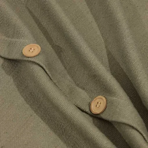 Sage Green Buttoned Throw Pillow