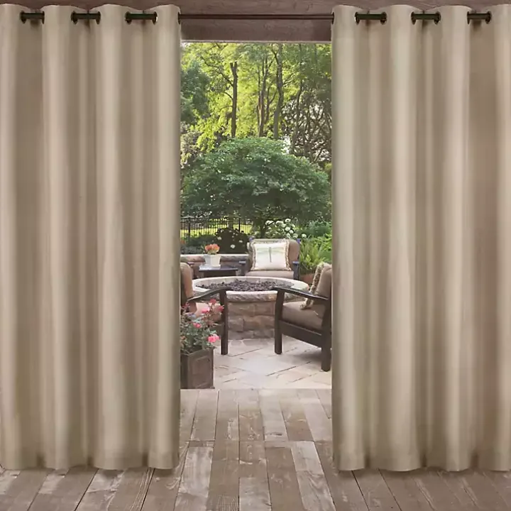 Sand Biscayne Outdoor Curtain Panel Set, 84 in.
