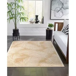 Sand Cabo Palm Indoor/Outdoor Rug, 4x7