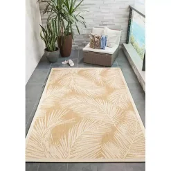 Sand Cabo Palm Indoor/Outdoor Rug, 4x7
