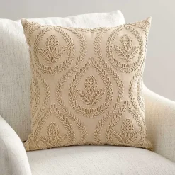 Sand Corded Medallion Pillow