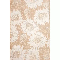 Sand Floral Blooms Outdoor Area Rug, 7x9